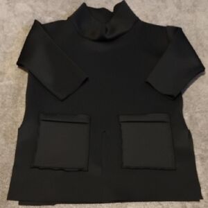 Heydari Art To Wear Scuba Funnel Mock Neck Top Pullover One Size